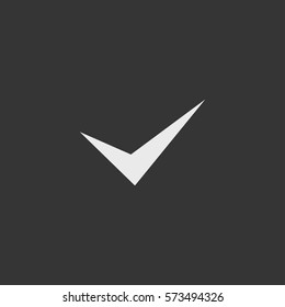 Check icon isolated on black background