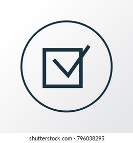 Check icon line symbol. Premium quality isolated task element in trendy style.