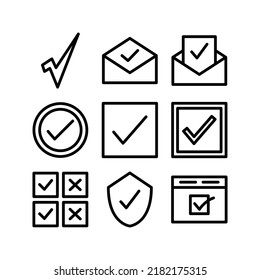icono de comprobación o logotipo símbolo de signo aislado ilustración vectorial - Colección de iconos vectoriales de estilo negro de alta calidad
