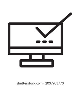 check icon or logo vector illustration of isolated sign symbol, vector illustration with high quality black outline.