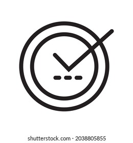 verificación de la ilustración vectorial de icono o logotipo del símbolo de signo aislado, ilustración vectorial con contorno negro de alta calidad.