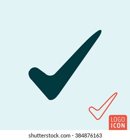 Check icon. Check mark icon isolated, minimal design. Vector illustration