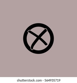 Check icon, no, voting symbol, vector illustration