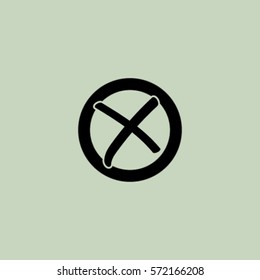 Check icon, no, voting symbol, vector illustration