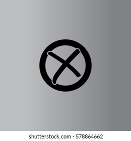 Check icon, no, voting symbol, vector illustration