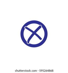 Check icon, no, voting symbol, vector illustration