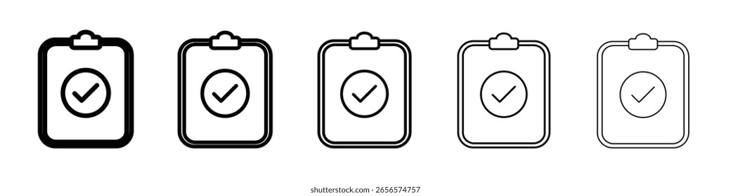 Ilustración simple del contorno del icono de la comprobación aislada