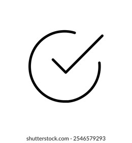 Ícone Verificar vetor de Contorno para interface do usuário da Web
