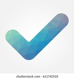 Check icon polygon. Vector illustration eps 10.