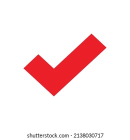 Check icon red colored simple form.