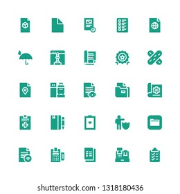 check icon set. Collection of 25 filled check icons included Clipboard, Cash register, Check list, Payment, File, Files, Protection, Test, Agenda, Document, in, Tongue depressor