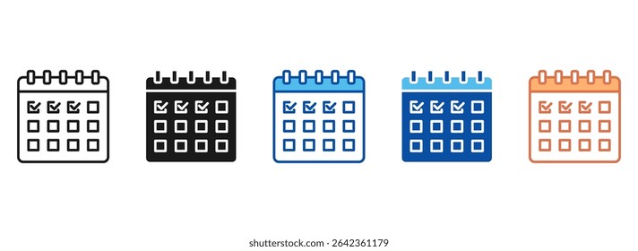 Check Icon Set Multiple Style Collection