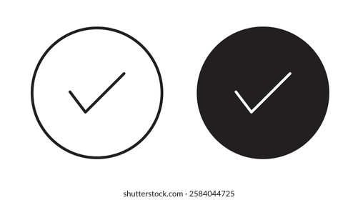 Check icon set in thin line. vector illustrations for web