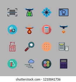 check icon set. vector set about barcode, x ray, drone and pressure icons set.