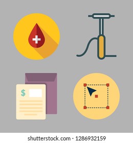 check icon set. vector set about invoice, blood, select and air pump icons set.