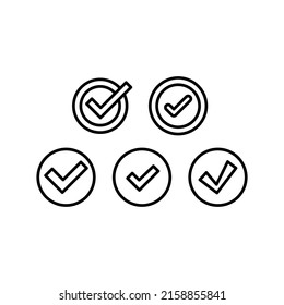 Check Icon Set Vector Symbol Design Illustration