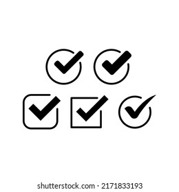 Check Icon Set Vector Symbol Design Illustration