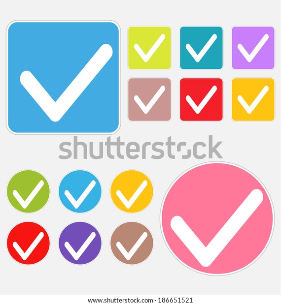 Check Icon Set Web Application Interface Stock Vector (Royalty Free ...