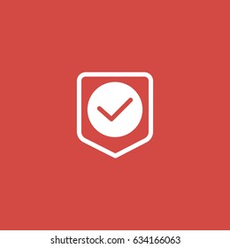 check icon. sign design. red background