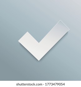 Check icon sign ok or right Infographic design on blue grey background. Vector illustration. Eps 10 vector file.
