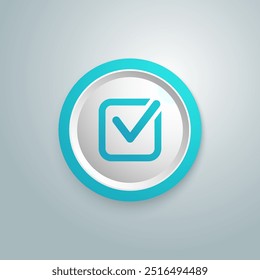 Ícono de verificación ´signo azul. Vector