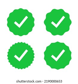 Check icon tick mark sign. Ok correct yes green vector accept choice list success right checkmark