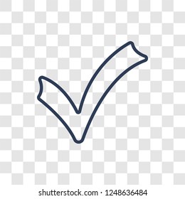 Check icon. Trendy linear Check logo concept on transparent background from User Interface and Web Navigation collection