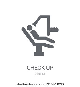 Check up icon. Trendy Check up logo concept on white background from Dentist collection. Suitable for use on web apps, mobile apps and print media.