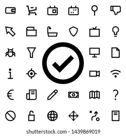 check icon. Universal set of web for website design and development, app development