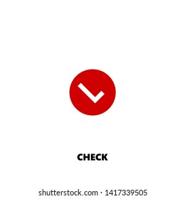 check icon. check vector design. sign design. red color