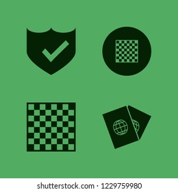 check icon. check vector icons set chess board, passports and shield check