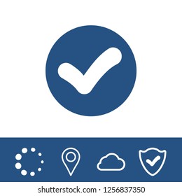 check icon vector illustration. Flat design style