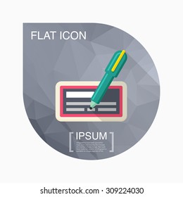 Check icon, vector illustration. Flat design style with long shadow,eps10