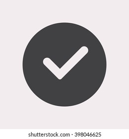 Check  icon, vector illustration. Flat design style