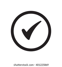 Check  icon, vector illustration. Flat design style