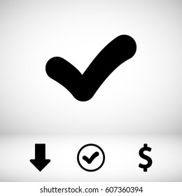 check icon vector illustration. Flat design style