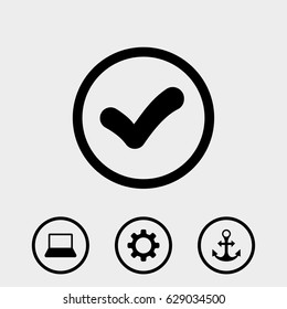 check icon vector illustration. Flat design style