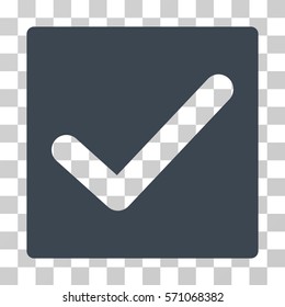 Check icon. Vector illustration style is flat iconic symbol, smooth blue color, transparent background. Designed for web and software interfaces.