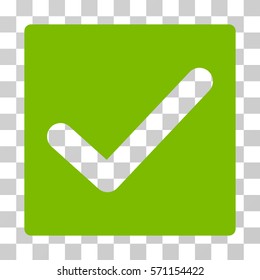 Check icon. Vector illustration style is flat iconic symbol, eco green color, transparent background. Designed for web and software interfaces.