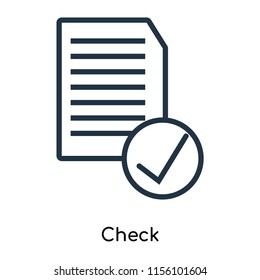 Check icon vector isolated on white background, Check transparent sign , thin symbols or lined elements in outline style