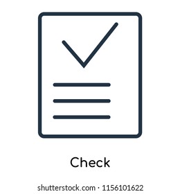 Check icon vector isolated on white background, Check transparent sign , thin symbols or lined elements in outline style