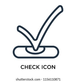 Check icon vector isolated on white background, Check transparent sign , thin symbol or stroke element design in outline style