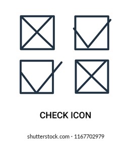 Check icon vector isolated on white background, Check transparent sign , outline linear symbol or line shape