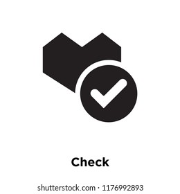 Check icon vector isolated on white background, logo concept of Check sign on transparent background, filled black symbol