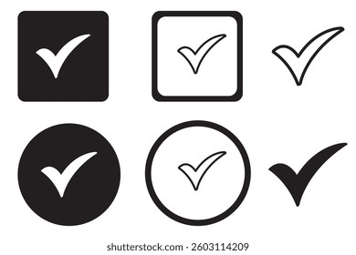 Check icon vector isolated on white background. check mark icon. check list button icon. Tick