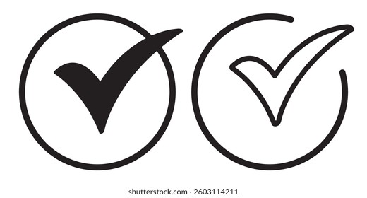 Check icon vector isolated on white background. check mark icon. check list button icon. Tick