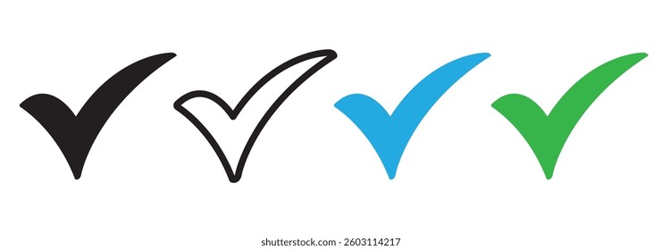 Check icon vector isolated on white background. check mark icon. check list button icon. Tick