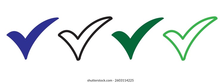 Check icon vector isolated on white background. check mark icon. check list button icon. Tick