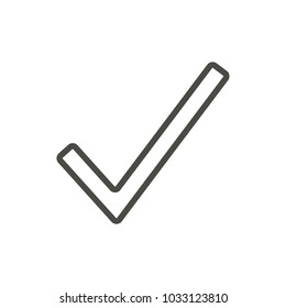 Check icon vector. Line done symbol. Trendy flat outline ui sign design. Thin linear graphic pictogram isolated for web site, mobile application. Logo illustration. Eps10.