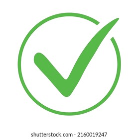 Comprobar vector de icono, icono de marca de verificación. icono del botón de lista de verificación verde.